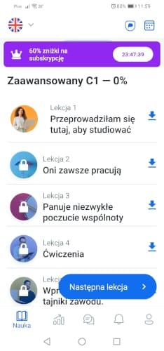 busu - podział na lekcje