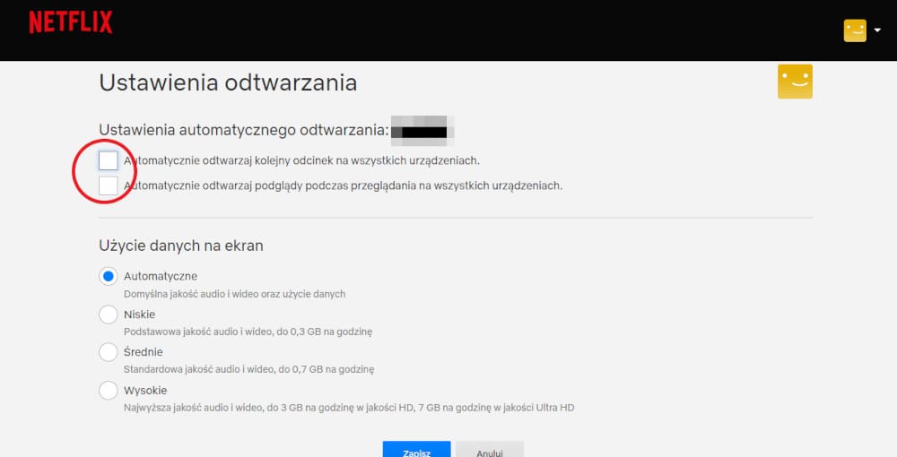 automatyczne odtwarzanie na netflix