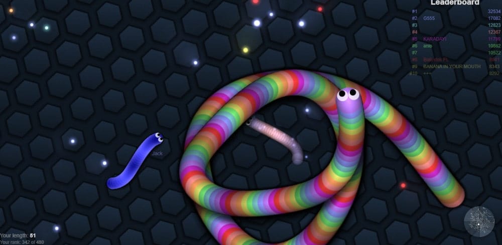 snake w odświeżonej wersji - slitherio
